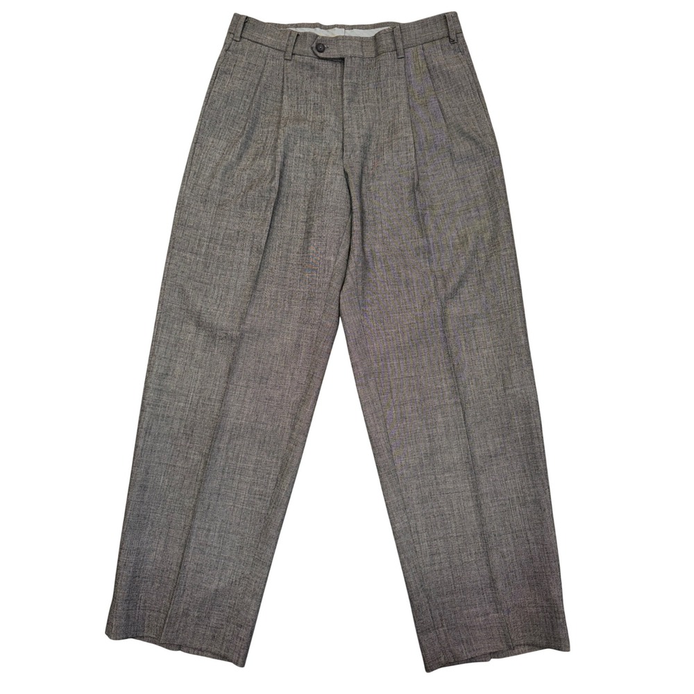 Pierre Cardin Mens Gray Double Breasted Suit Peak Lapel Pleated Pants 42R 31x29 - Picture 7 of 11